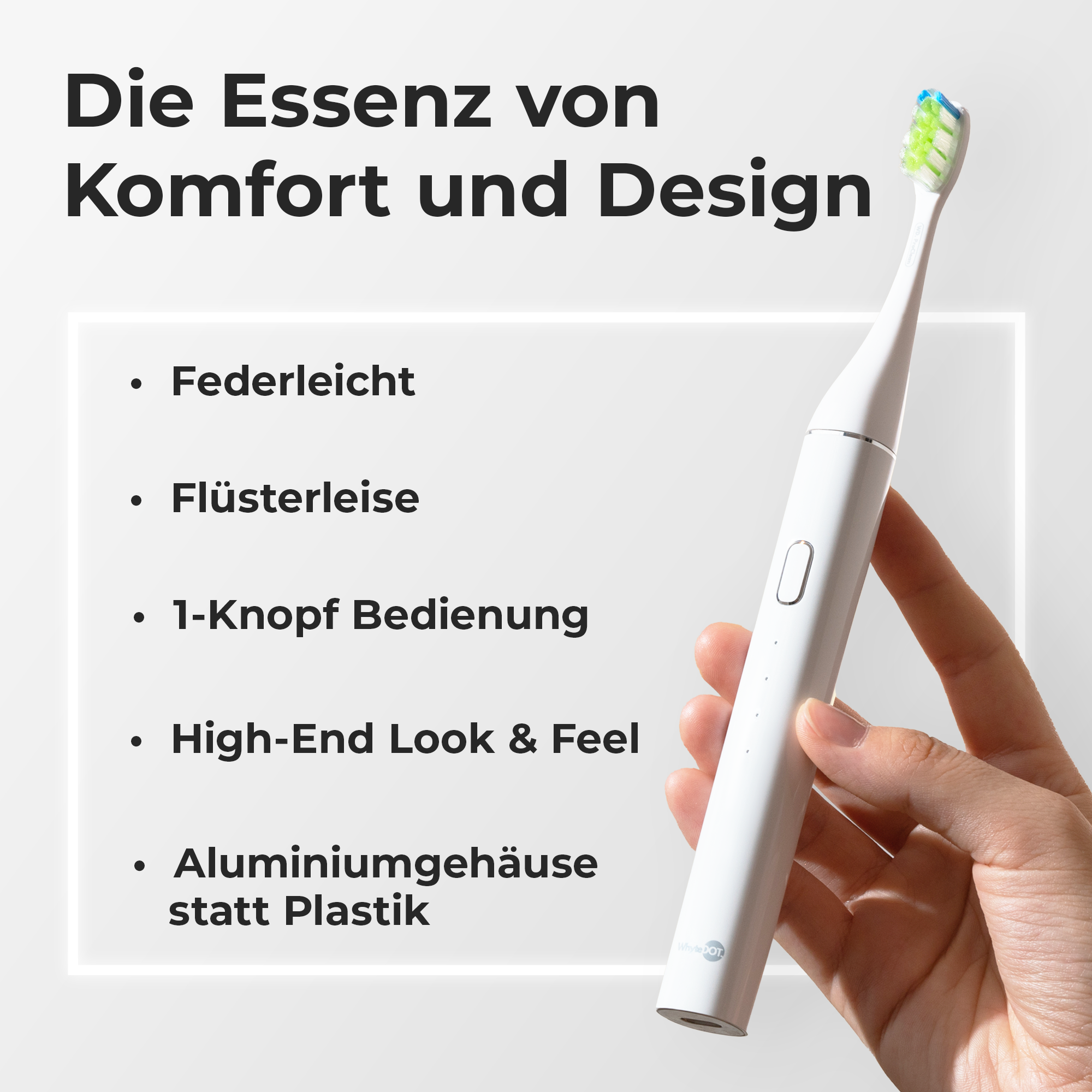 WhyteDOT® Elektrische Schallzahnbürste – sanft & effektiv