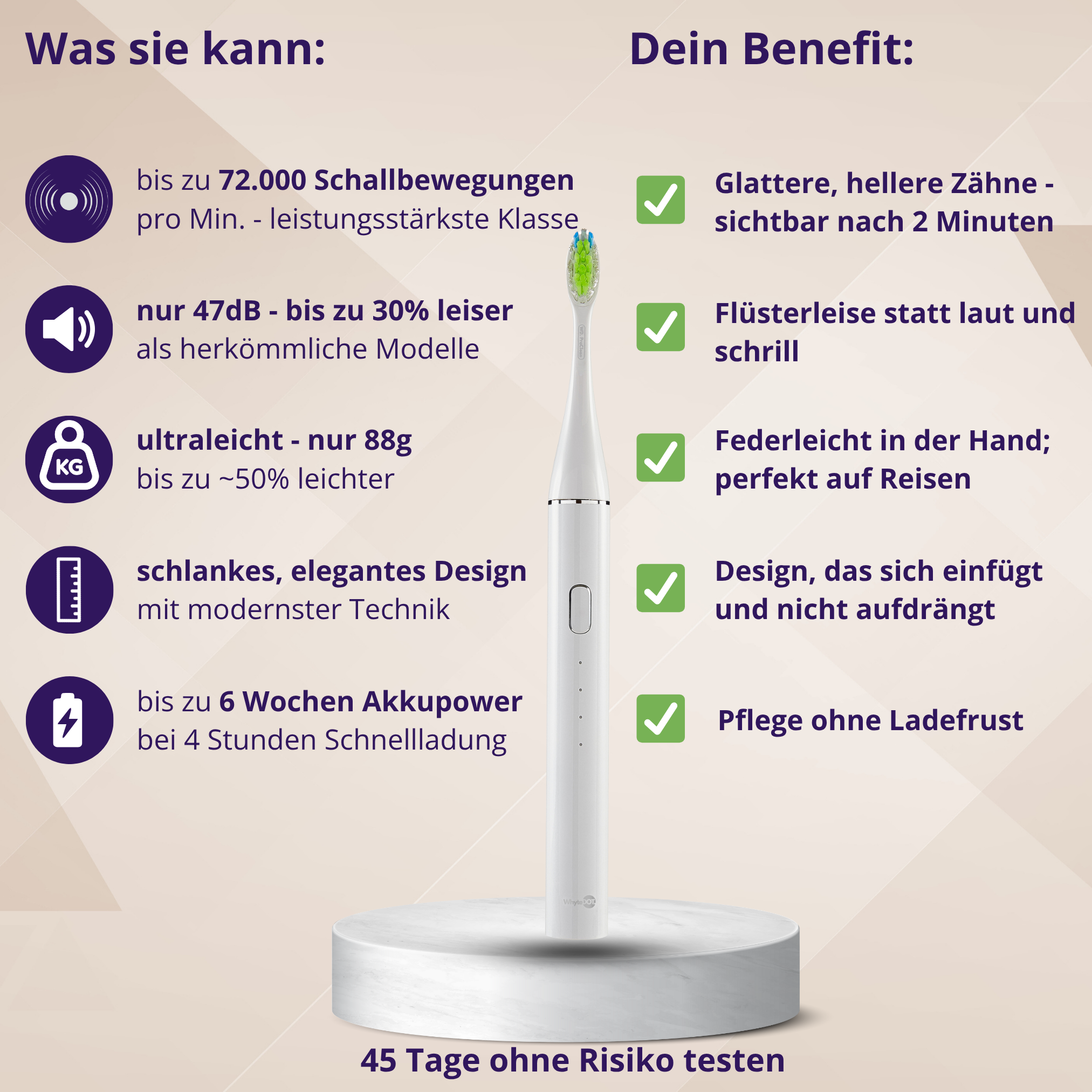 WhyteDOT. Sonic Toothbrush, Oyster White